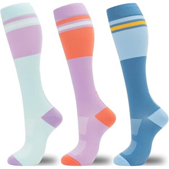 Compression Socks for Women Men 3Pairs Graduated Compression Support Circulation - Picture 6 of 6